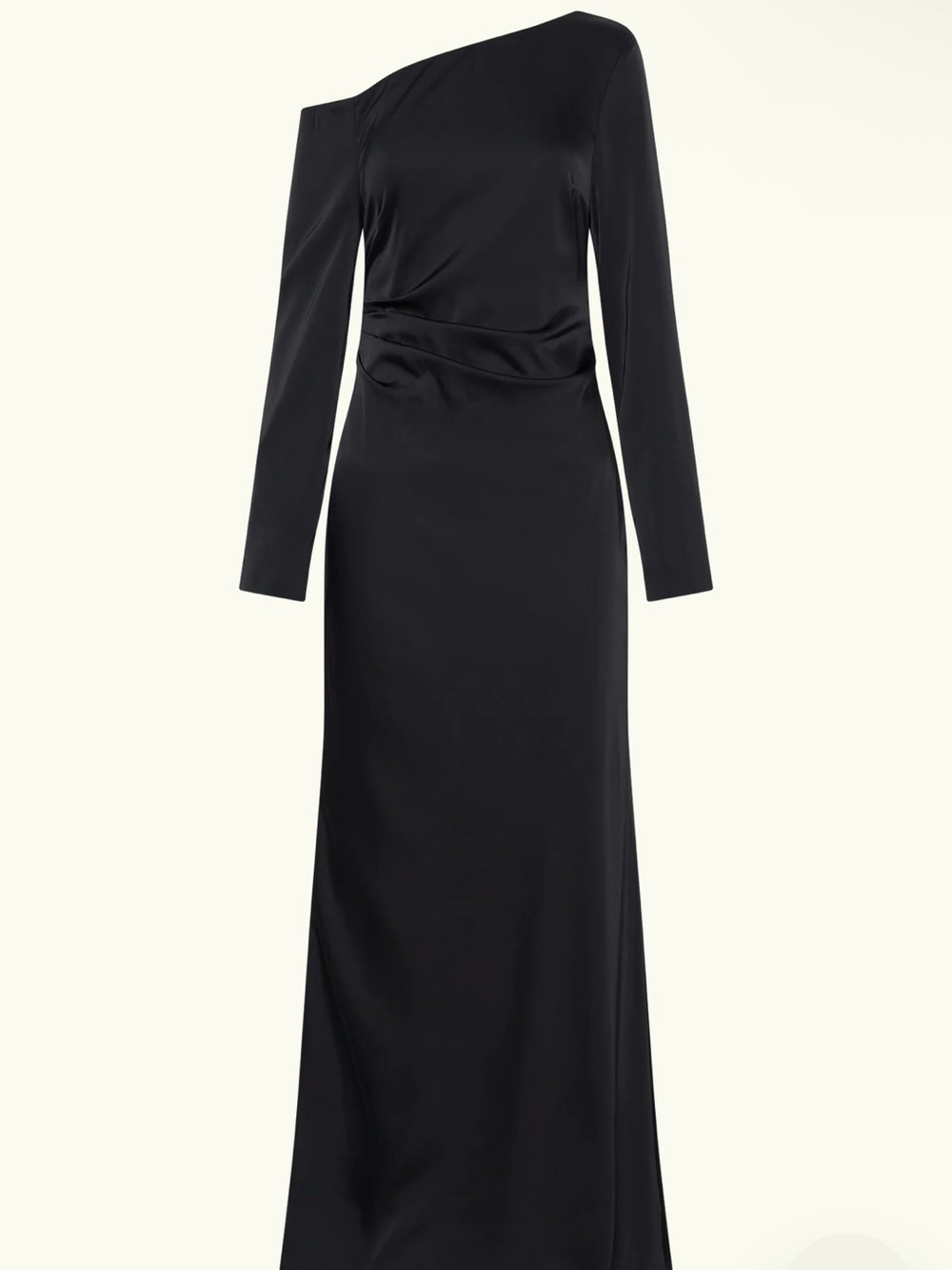 Meshki Black One-Shoulder Satin Evening Dress - Picture 2 of 3